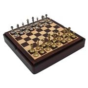 Italfama - Golden Rosewood Chess Set w/Metal Pieces 28x28cm