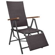 Antibes Outdoor - Reclining Deck Chair Poly Rattan Brown