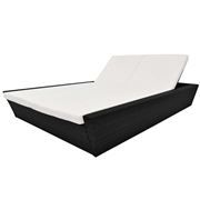 Antibes Outdoor - Outdoor Lounge Bed W/Cushion Rattan Black