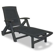 Antibes Outdoor - Sun Lounger W/Footrest Plastic Anthracite