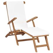 Antibes Outdoor - Deck Chair W/Cushion Cream White Teak