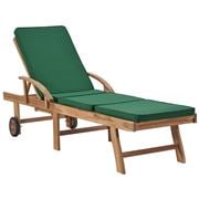 Antibes Outdoor - Sun Lounger W/Cushion Solid Teak Green