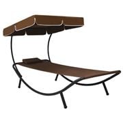 Antibes Outdoor - Outdoor Lounge Bed W/Canopy & Pillow Brown