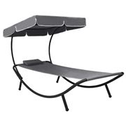 Antibes Outdoor - Outdoor Lounge Bed W/Canopy & Pillow Grey