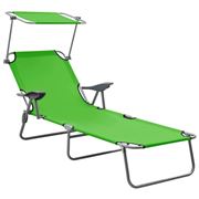 Antibes Outdoor - Sun Lounger W/Canopy Steel Green