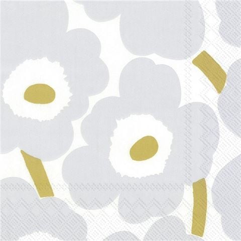 Marimekko - Unikko White Silver Napkins