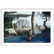 Slim Aarons - Capri Hotel White Frame 96x66cm