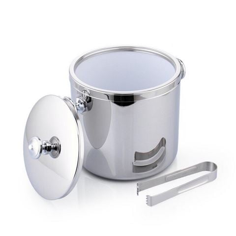 Whitehill Stainless Steel Ice Bucket With Tongs 18cm - Peter's of Kensington