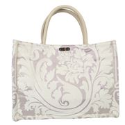 Iosifina - Floral Fabric Tote Bag Lilac & Cream Large