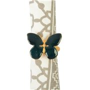 Peter's - Gold Toned Napkin Ring Butterfly Blue