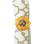 Peter's - Gold Toned Napkin Ring w/Agate Stone