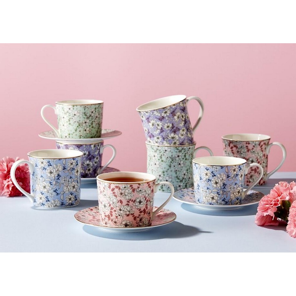 Ashdene Vintage Floral Sage Cup & Saucer Set 240ml Peter's of