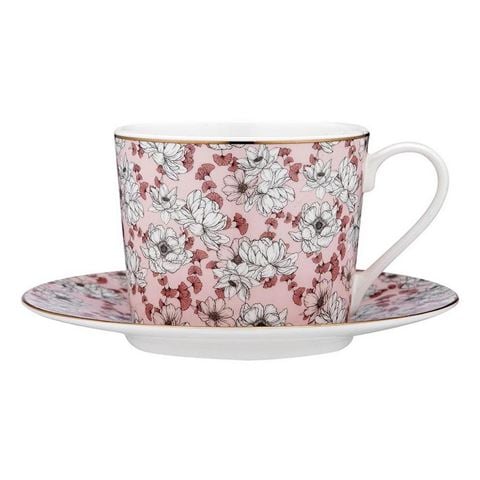 Ashdene - Vintage Floral Rose Cup & Saucer Set 240ml