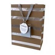 Candle Bark - Gift Bags Silver Stripe Medium