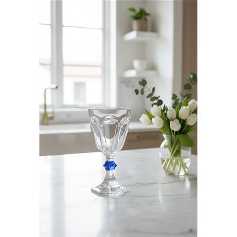 Mario Luca Giusti - Rolling Stone High Wine Glass Clear/Blue