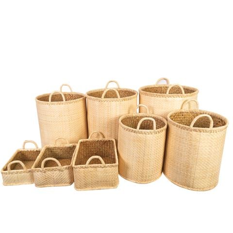 Peter's - Palm Leaf Basket Combo Set Natural 8pce