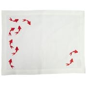 Serenk - Red Fish White Linen Placemat 38x50cm