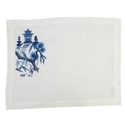 Serenk - Blue Pagoda White Linen Placemat 38x50cm