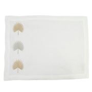 Serenk - Gold & Silver Pointy Leaves White Placemat 38x50