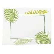 Serenk - Green Large Palms White Linen Placemat 38x50cm