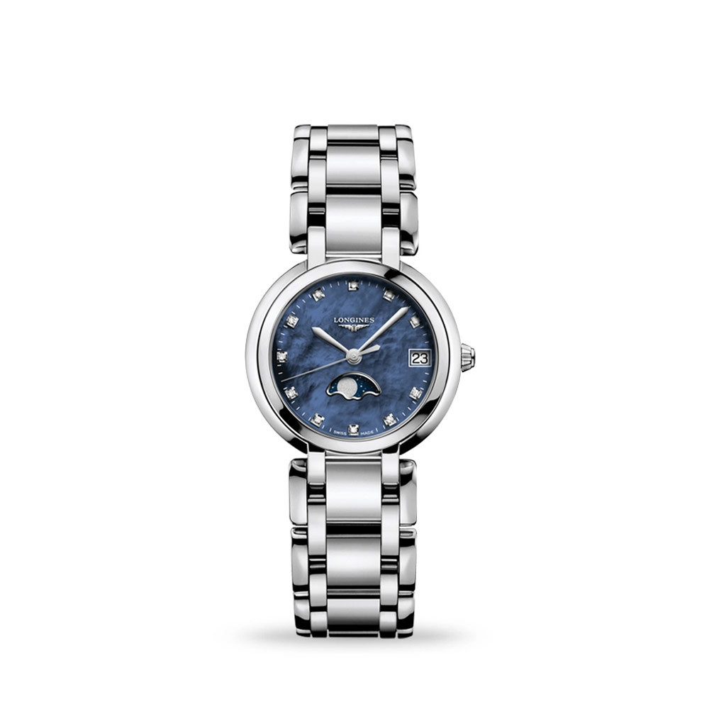 Longines PrimaLuna M.O.P Blue Moon Phase W Diamond 30.5mm