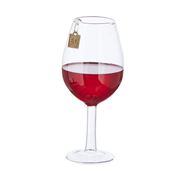 Raz - Red Wine Wishes Glass Ornament 15cm