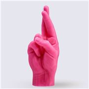 Candle Hand - Crossed Fingers Candle Pink 365g