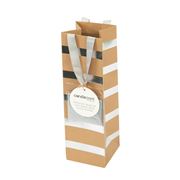 Candle Bark - Silver Stripe Wine Carry Gift Bag