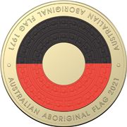 RA Mint - 2021 Coloured Aboriginal Flag  Coin Rolled $2 Circ