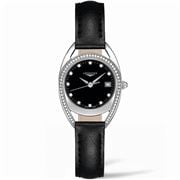 Longines - Equestrian Quartz Black Diamond Bezel Watch 26mm