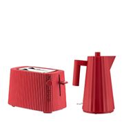 Alessi - Plisse Electric Kettle & Toaster Set Red 2pce