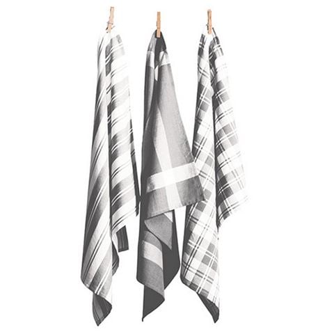 Rans Madrid Tea Towel Grey Set 3pce - Peter's of Kensington