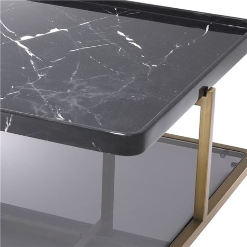 Vandenberg - Coffee Table Grant BR Bass Finish Black Marble