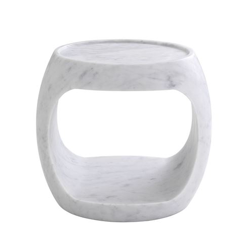 Vandenberg - Side Table Clipper Low Honed White Marble
