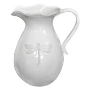 French Country - Dragonfly Stoneware White Jug 22cm