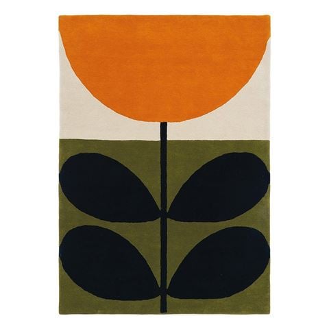 Orla Kiely Flower Stem Rug Black 180x120cm - Peter's of Kensington