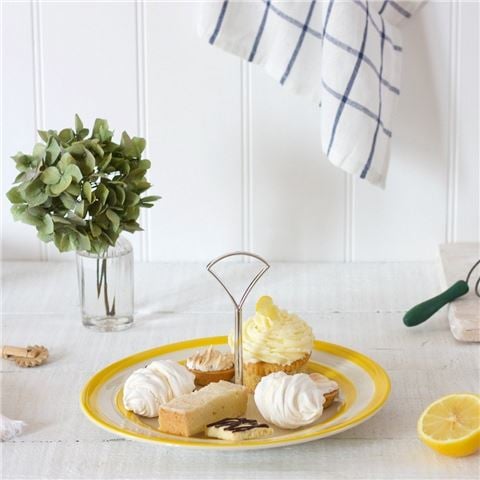 Cornishware 1 Tier Cake Stand Yellow 25cm - Peter's of Kensington
