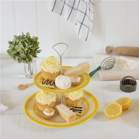 Cornishware - 2 Tier Cake Stand Yellow