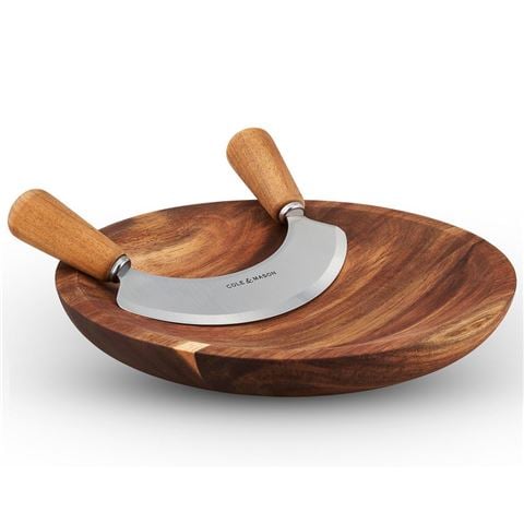Cole & Mason Ashden Acacia Mezzaluna with Board - Peter's of Kensington