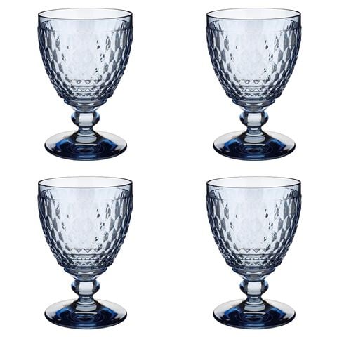 Villeroy & Boch Boston Blue Wine Goblet Set 4pce - Peter's of Kensington
