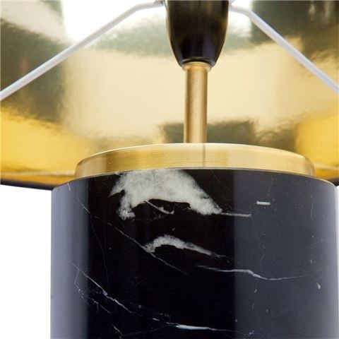 Cafe Lighting - Paola Marble Table Lamp Black w Black Shade