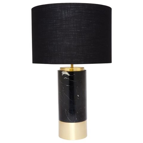 Cafe Lighting - Paola Marble Table Lamp Black w Black Shade
