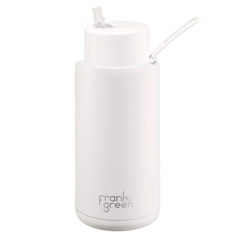 Frank Green Ceramic Reusable Bottle w/Straw Lid Cloud 1L - Peter's of Kensington