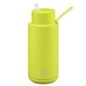 Frank Green - Neon Yellow Reusable Bottle w/Straw 1L