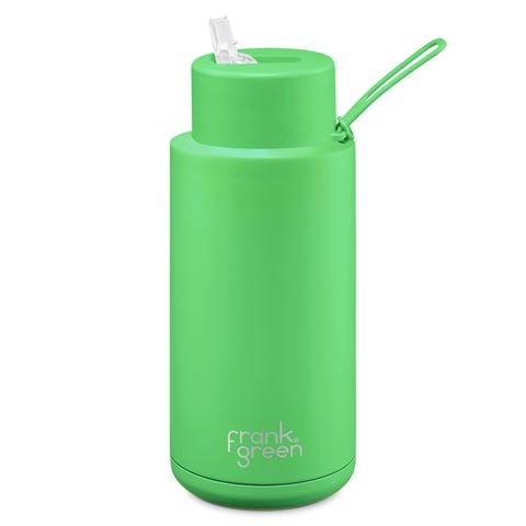 Frank Green - Neon Green Reusable Bottle w/Straw 1L