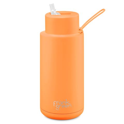 Frank Green - Neon Orange Reusable Bottle w/Straw 1L