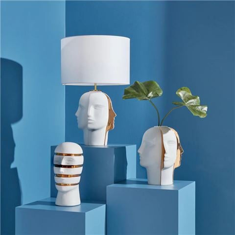 Jonathan Adler Atlas Sliced Bust White/Gold - Peter's of Kensington