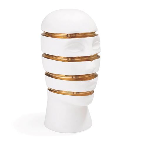Jonathan Adler Atlas Sliced Bust White/Gold - Peter's of Kensington