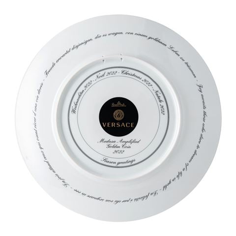Versace Holiday Medusa Amplified Golden Coin Christmas Plate Ltd Ed. - Peter's of Kensington