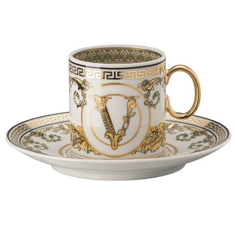 Versace - Virtus Gala White Espresso Cup & Saucer